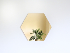 Hexagon mirror gold