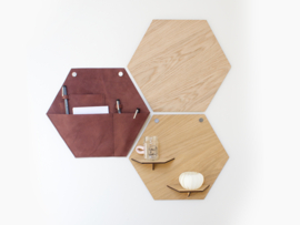 Hexagon Eikenfineer - Houten wandpaneel -Zeshoek - Muur decoratie