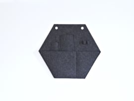 Hexagon vilten opberger | gemêleerd grijs