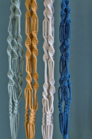 Macramé plantenhanger - Petrol Blauw