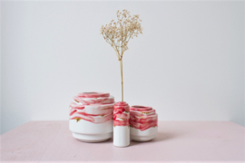 Porcelain pot S - Coral Red