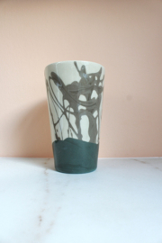 Steengoed conische vaas - Crazy greens