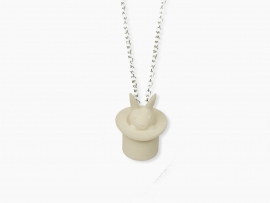 Ketting Wit Konijn in Hoed 3Dprinting