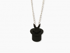 Ketting konijn uit hoge hoed - zwart 3Dprinting