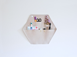 Hexagon leather organizer Off-white