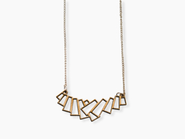Wooden necklace Geometric