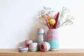 Porcelain Espresso Cup - Pink&Blue