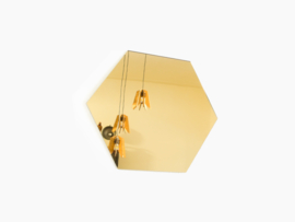 Hexagon mirror gold