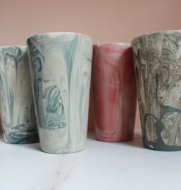 Steengoed conische vaas - Blauwgrijs marmer 1