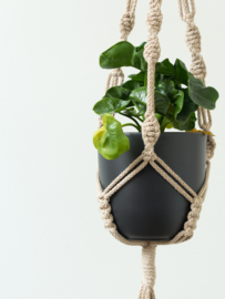 Macramé plantenhanger - Leem