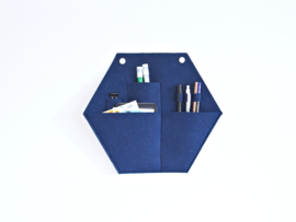 Hexagon vilten opberger | royaal blauw