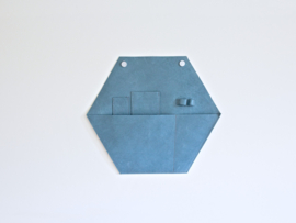 Hexagon Leren opberger - Licht blauw - Leren wandorganizer