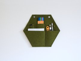 Hexagon Felt Organizer Green