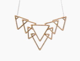 Wooden necklace Triangle