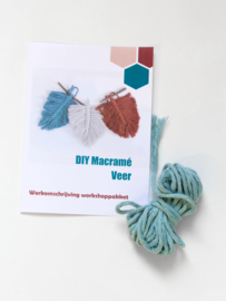 DIY macramé veer workshoppakket baby blauw
