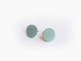 Leather earstuds Aquamarine