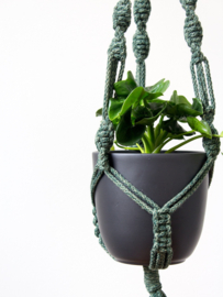 Macramé plantenhanger - Gemêleerd donkergroen