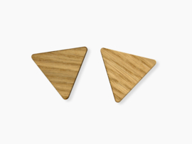 Wooden earrings studs triangle