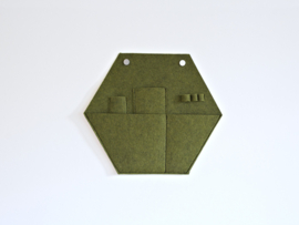 Hexagon Felt Organizer Green