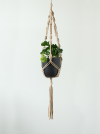 Macramé plantenhanger - Leem