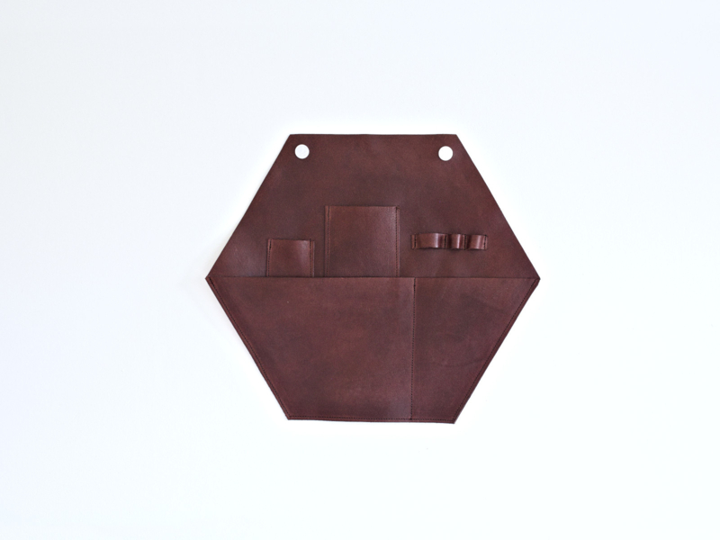 Hexagon leather organizer Brown - Chestnut