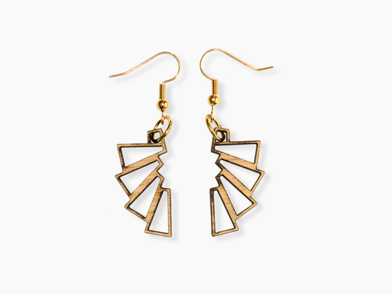 Wooden earrings Geometric