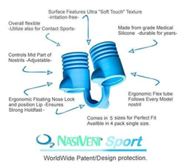 Nasivent  Sport O2power, kleur licht roze, 4 maten