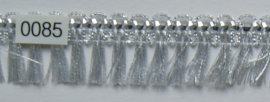 Band zilver met kwastjes 2,5 cm breed.
