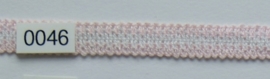 Kant gebreid roze/wit 1 cm breed.
