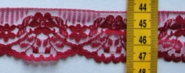 Kant bordeaux rood bloem 3 cm breed.