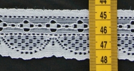 Kant wit draperie  3,5 cm breed.