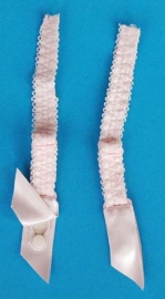 Kousenhouders roze satijn lang 12 mm (set 4 stuks)