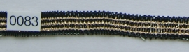 Elastiek band zwart/goud 1,5 cm breed. Zeer rekbaar