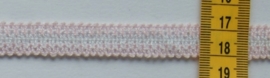 Kant gebreid roze/wit 1 cm breed.