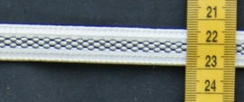 Elastiek wit/zwart 15 mm breed.