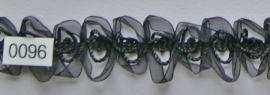 Galon band zwart/tule 1,5 cm breed.