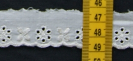 Kant creme broderie 2,5 cm breed.