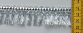 Band zilver met kwastjes 2,5 cm breed.