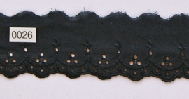 Kant zwart broderie 5 cm breed. 