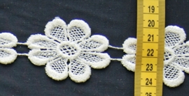 Kant creme bloemen slinger 4 cm breed.