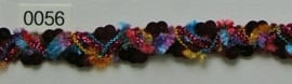 Chenille paars/multi met pailletten 1,5 cm breed