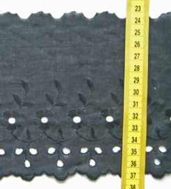 Kant zwart broderie 13 cm breed. 