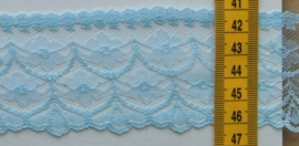 Kant licht blauw bloem/schulp 4,5 cm breed. Niet rekbaar.