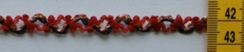 Rood/zwart/koper galon band 1 cm breed. 