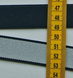 Elastiek marine blauw 25 mm breed.