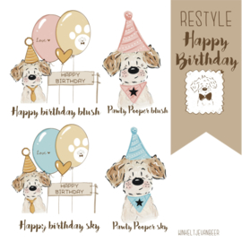 Waterproof stickers  van je restyled cartoon doggie