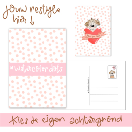 10 X WATERCOLOR DOTS PINK | ACHTERGROND | KAARTJES VOOR JOUW RESTYLE