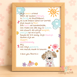 A4 Beste vriend | digitaal of geprint | 1 hondje