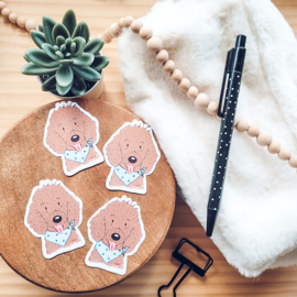 Waterproof stickers  van je restyled cartoon doggie