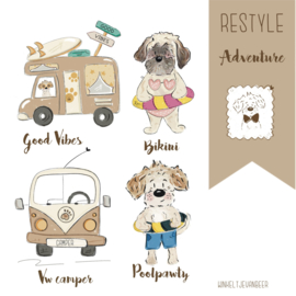 Waterproof stickers  van je restyled cartoon doggie